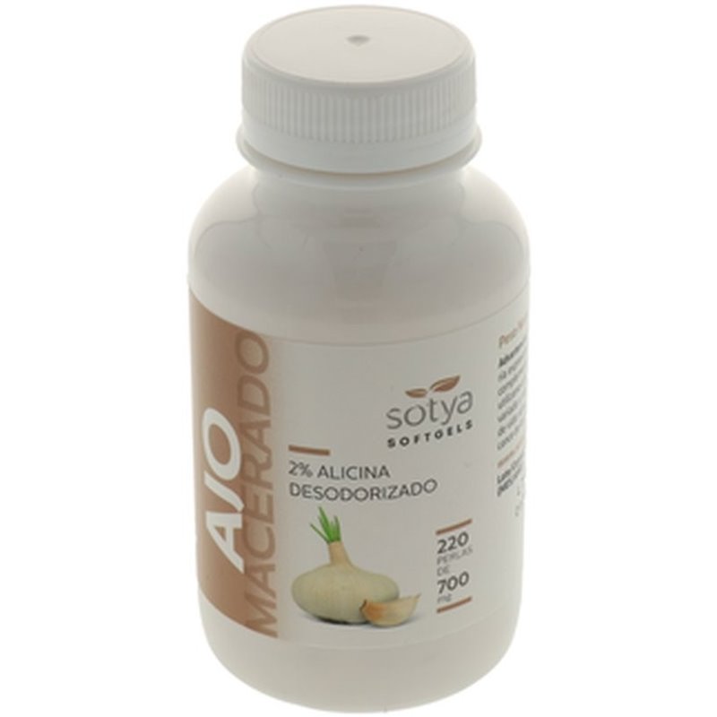 ajo macerado de sotya 220perlas de 500mg.